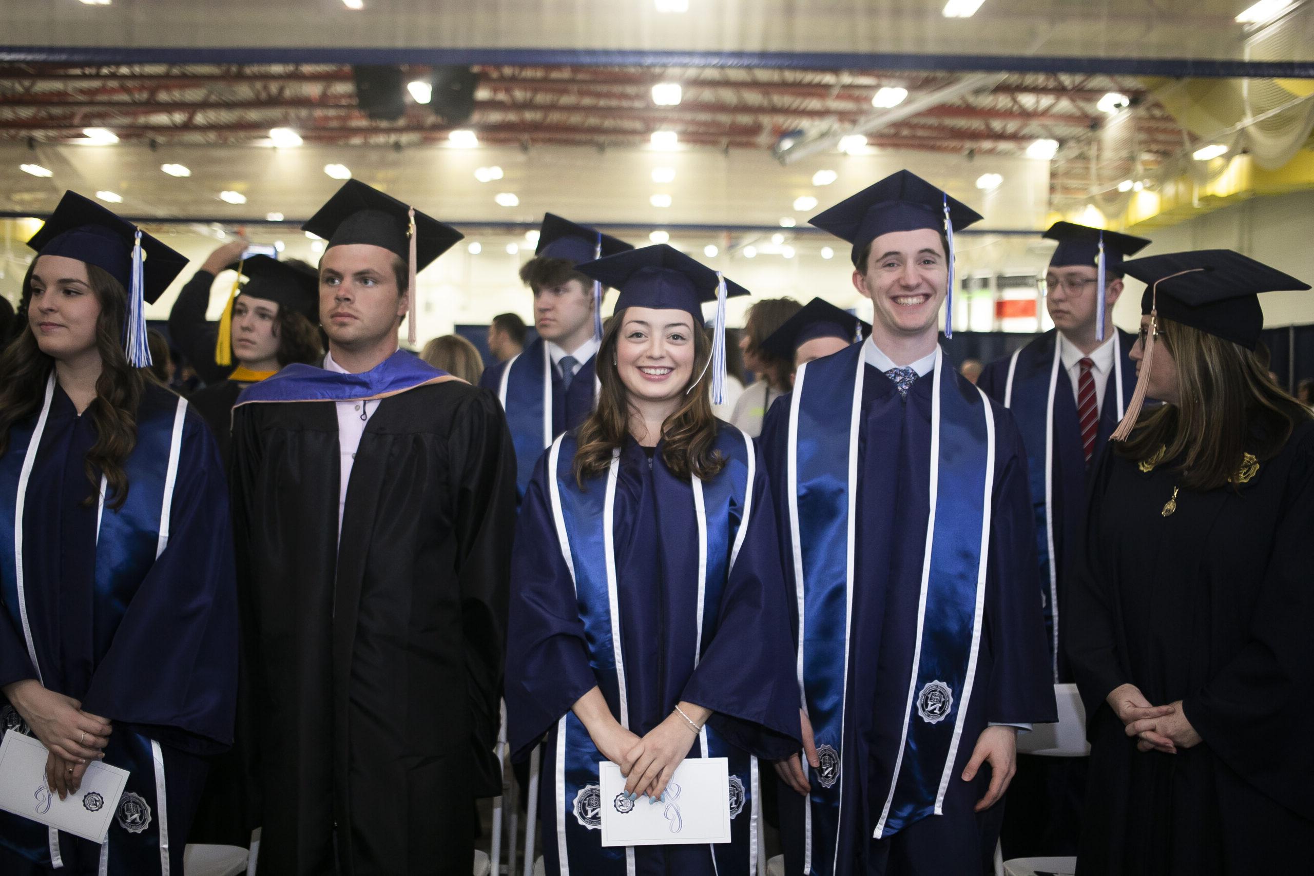 Honors students pictured walking at Convocation
